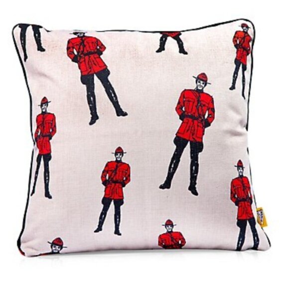 New Canadian Mountie Soft Burlap Throw Pillow Shell (Stuffing Not Included) - Picture 1 of 2